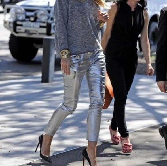 Rock out Metallic Style Satin Crop Wide Pants - Picture 9 of 12